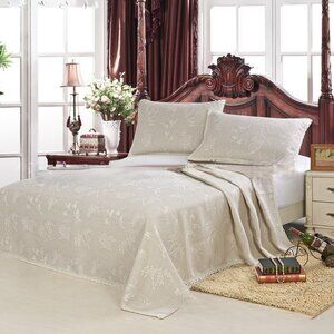 100% Heavy Duty Thick Pure Linen Bedsheet Blanket & Pillowcases 1.8x220cm